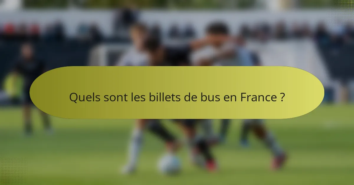 Quels sont les billets de bus en France ?